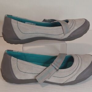 Clarks‎ Haley Braeburn Women's Mary Jane Gray Teal Flats Size 6.5 M 26102012